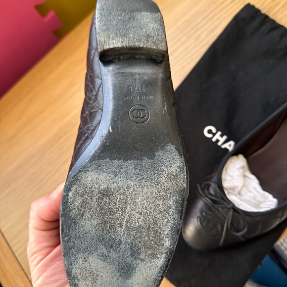 Authentic Chanel Classic Ballet Flats Black Sz: 37.5 - Picture 7 of 10